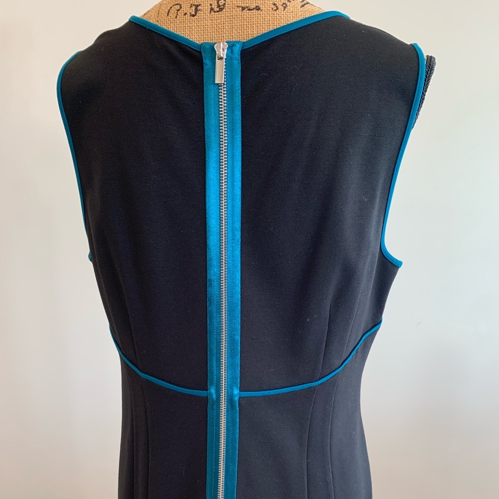 Ann Taylor sleeveless mini dress black/white/green - Picture 7 of 15